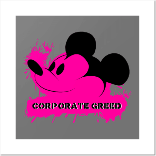 Corporate Greed Mouse - Hot Pink Posters and Art